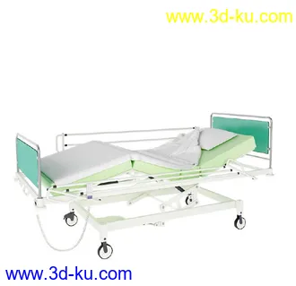 病床模型,手术床,轮椅,医用被子,毛巾,阻隔帘,布帘,垃圾桶,医疗器械模型合集的图片