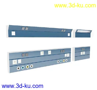 病床模型,手术床,轮椅,医用被子,毛巾,阻隔帘,布帘,垃圾桶,医疗器械模型合集的图片13