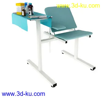 病床模型,手术床,轮椅,医用被子,毛巾,阻隔帘,布帘,垃圾桶,医疗器械模型合集的图片14