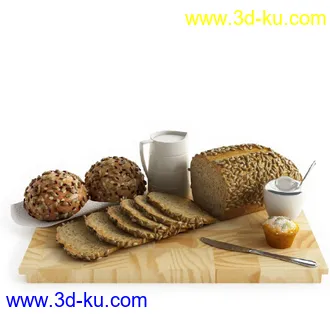 面包,草莓,果汁,大饼,牛奶,咖啡,糕点,红树莓,蛋糕,果酱,食物模型合集的图片