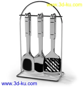 餐具,勺子,汤勺,漏勺,铲,不粘铲,不锈钢,木质,厨房挂架,餐具架,收纳筒,厨具模型合集的图片