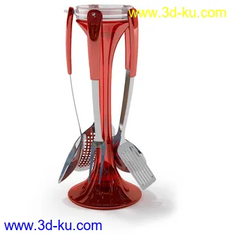 餐具,勺子,汤勺,漏勺,铲,不粘铲,不锈钢,木质,厨房挂架,餐具架,收纳筒,厨具模型合集的图片