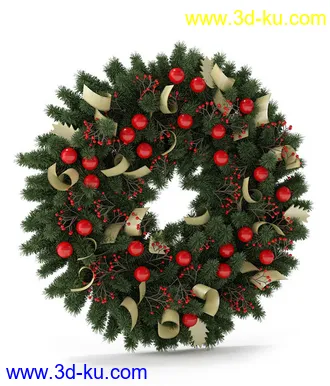 圣诞树,圣诞节花环,圣诞门挂,圣诞松枝条,藤条,松树,圣诞节装饰品模型合集的图片