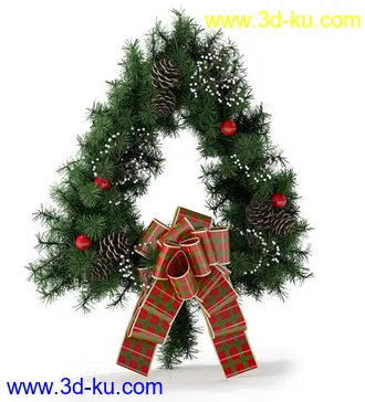 圣诞树,圣诞节花环,圣诞门挂,圣诞松枝条,藤条,松树,圣诞节装饰品模型合集的图片