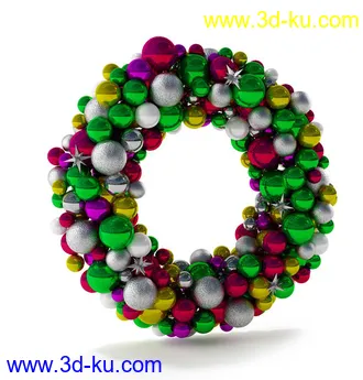 圣诞树,圣诞节花环,圣诞门挂,圣诞松枝条,藤条,松树,圣诞节装饰品模型合集的图片