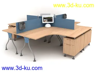 办公桌子模型,椅子,电脑桌,办公柜,会议桌,前台,柜台,接待桌,办公室员工桌,办公家具模型合集的图片