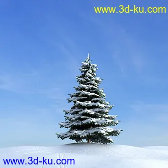 冬天树木模型,雪地,枯木,光秃秃的树,树干,树枝,冬天场景,冬季植物模型合集的图片3