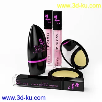 彩妆盘,彩妆盒,粉底膏,粉底霜,BB霜,粉饼,镜子,化妆盒,化妆刷,定妆粉,模型合集的图片8