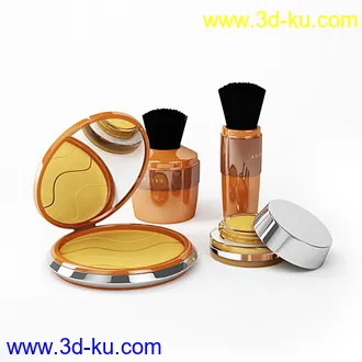 彩妆盘,彩妆盒,粉底膏,粉底霜,BB霜,粉饼,镜子,化妆盒,化妆刷,定妆粉,模型合集的图片9