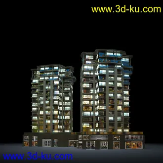 夜晚摩天大楼,夜晚高楼大厦,灯光大厦,商业大厦,高层建筑,大厦夜境,建筑模型合的图片