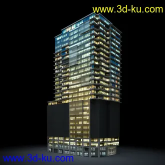 夜晚摩天大楼,夜晚高楼大厦,灯光大厦,商业大厦,高层建筑,大厦夜境,建筑模型合的图片