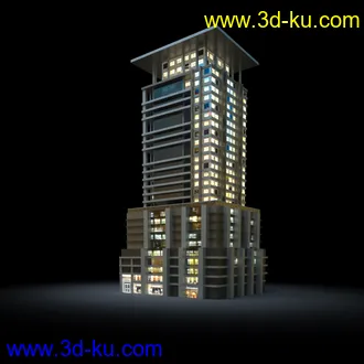 夜晚摩天大楼,夜晚高楼大厦,灯光大厦,商业大厦,高层建筑,大厦夜境,建筑模型合的图片