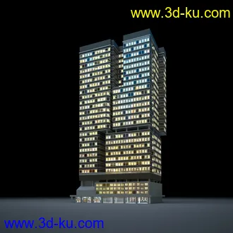 夜晚摩天大楼,夜晚高楼大厦,灯光大厦,商业大厦,高层建筑,大厦夜境,建筑模型合的图片