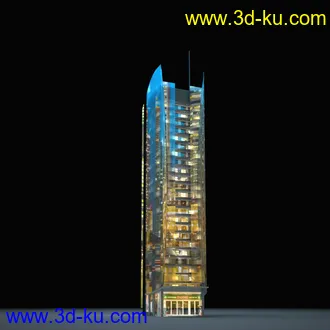 夜晚摩天大楼,夜晚高楼大厦,灯光大厦,商业大厦,高层建筑,大厦夜境,建筑模型合的图片