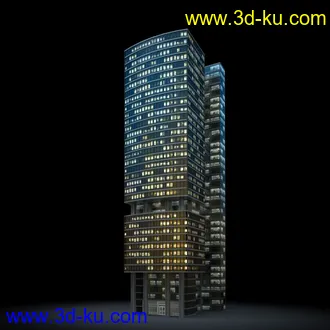 夜晚摩天大楼,夜晚高楼大厦,灯光大厦,商业大厦,高层建筑,大厦夜境,建筑模型合的图片