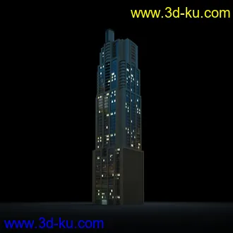 夜晚摩天大楼,夜晚高楼大厦,灯光大厦,商业大厦,高层建筑,大厦夜境,建筑模型合的图片