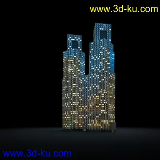 夜晚摩天大楼,夜晚高楼大厦,灯光大厦,商业大厦,高层建筑,大厦夜境,建筑模型合的图片