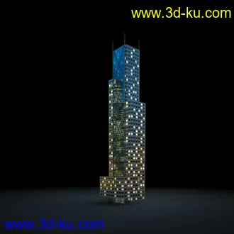 夜晚摩天大楼,夜晚高楼大厦,灯光大厦,商业大厦,高层建筑,大厦夜境,建筑模型合的图片