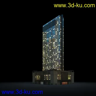 夜晚摩天大楼,夜晚高楼大厦,灯光大厦,商业大厦,高层建筑,大厦夜境,建筑模型合的图片