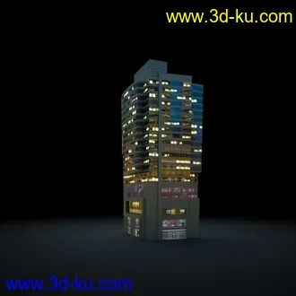 夜晚摩天大楼,夜晚高楼大厦,灯光大厦,商业大厦,高层建筑,大厦夜境,建筑模型合的图片