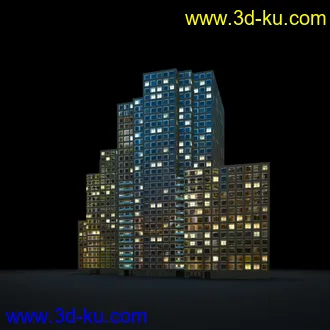 夜晚摩天大楼,夜晚高楼大厦,灯光大厦,商业大厦,高层建筑,大厦夜境,建筑模型合的图片