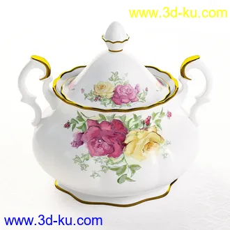 茶壶,茶杯,陶瓷壶,酒瓶,酒杯,马克杯,水杯,咖啡杯,汤锅,餐具模型合集的图片26