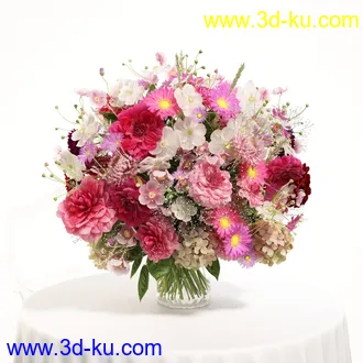花瓶模型,玫瑰花模型,花束模型,路引花,绢花,仿真绣球花,假花模型的图片