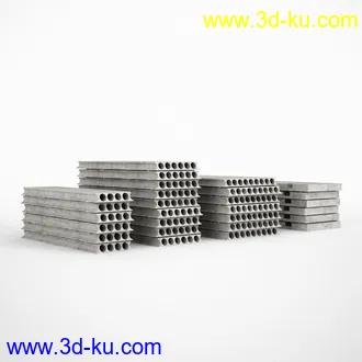 卡车车箱,集装箱,简易铁皮屋,水泥管,水泥板,提示牌,木材,木板,木箱,铁管,建筑工程模型合集的图片