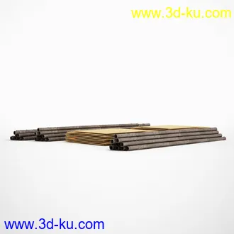 卡车车箱,集装箱,简易铁皮屋,水泥管,水泥板,提示牌,木材,木板,木箱,铁管,建筑工程模型合集的图片