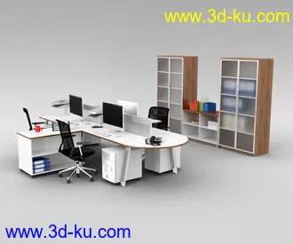 办公室场景,桌子,椅子,组合家具,饮水机,文件夹,书笔,电脑,打印机,员工桌,办公桌,会议桌,办公物品模型