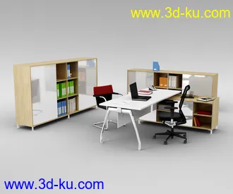 办公室场景,桌子,椅子,组合家具,饮水机,文件夹,书笔,电脑,打印机,员工桌,办公桌,会议桌,办公物品模型