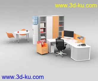 办公室场景,桌子,椅子,组合家具,饮水机,文件夹,书笔,电脑,打印机,员工桌,办公桌,会议桌,办公物品模型
