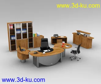 办公室场景,桌子,椅子,组合家具,饮水机,文件夹,书笔,电脑,打印机,员工桌,办公桌,会议桌,办公物品模型