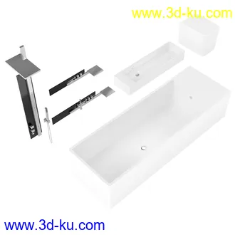 卫生间模型,马桶,洗脸盘,水龙头,阀门,浴缸,淋浴器,花洒套装,浴室,厕所模型合集的图片