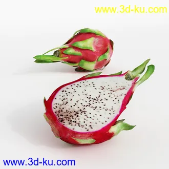 核桃,红毛丹,毛荔枝,榴莲,苹果,火龙果,树莓,山莓,红草莓,龙眼,桂圆,水果模型合集的图片