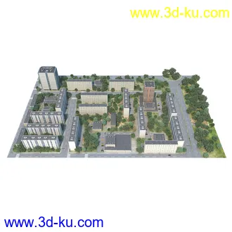 住宅模型,高层建筑,办公大楼,城市道路,商业大厦,商业中心,居住片区,城市建筑模型合集的图片5