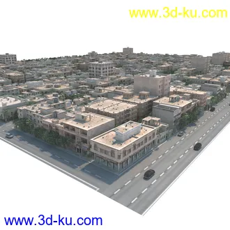 内陆城市模型,平原城市,道路,城市建筑,住宅,城市规划,街道,房屋,平原城市模型的图片