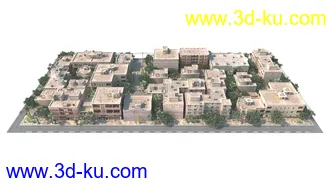 内陆城市模型,平原城市,道路,城市建筑,住宅,城市规划,街道,房屋,平原城市模型的图片