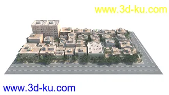 内陆城市模型,平原城市,道路,城市建筑,住宅,城市规划,街道,房屋,平原城市模型的图片