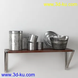 锅盘,酱油瓶,电饭锅,茶壶,茶杯,红酒杯,铝制厨具,瓶罐,容器,碗,刷子,厨房物品模型合集的图片