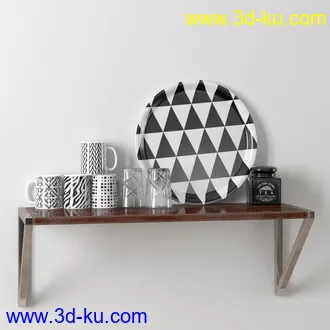 锅盘,酱油瓶,电饭锅,茶壶,茶杯,红酒杯,铝制厨具,瓶罐,容器,碗,刷子,厨房物品模型合集的图片