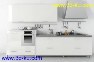 厨具模型,厨柜,餐具模型,灶台,厨房模型,抽油烟机,洗碗盘,炉灶,微波炉,餐桌,模型合集的图片17