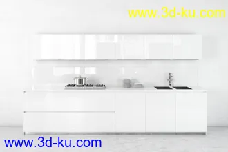 厨具模型,厨柜,餐具模型,灶台,厨房模型,抽油烟机,洗碗盘,炉灶,微波炉,餐桌,模型合集的图片18