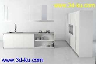 厨具模型,厨柜,餐具模型,灶台,厨房模型,抽油烟机,洗碗盘,炉灶,微波炉,餐桌,模型合集的图片19