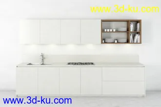 厨具模型,厨柜,餐具模型,灶台,厨房模型,抽油烟机,洗碗盘,炉灶,微波炉,餐桌,模型合集的图片21