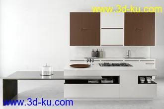 厨具模型,厨柜,餐具模型,灶台,厨房模型,抽油烟机,洗碗盘,炉灶,微波炉,餐桌,模型合集的图片