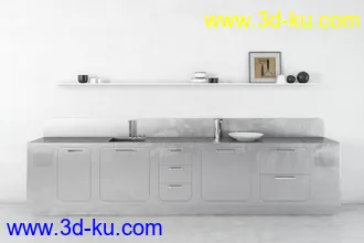 厨具模型,厨柜,餐具模型,灶台,厨房模型,抽油烟机,洗碗盘,炉灶,微波炉,餐桌,模型合集的图片