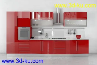 厨具模型,厨柜,餐具模型,灶台,厨房模型,抽油烟机,洗碗盘,炉灶,微波炉,餐桌,模型合集的图片