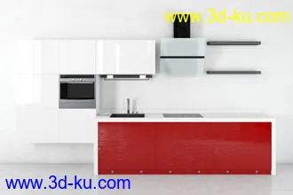 厨具模型,厨柜,餐具模型,灶台,厨房模型,抽油烟机,洗碗盘,炉灶,微波炉,餐桌,模型合集的图片
