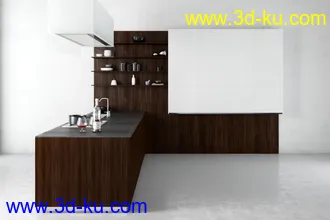 厨具模型,厨柜,餐具模型,灶台,厨房模型,抽油烟机,洗碗盘,炉灶,微波炉,餐桌,模型合集的图片